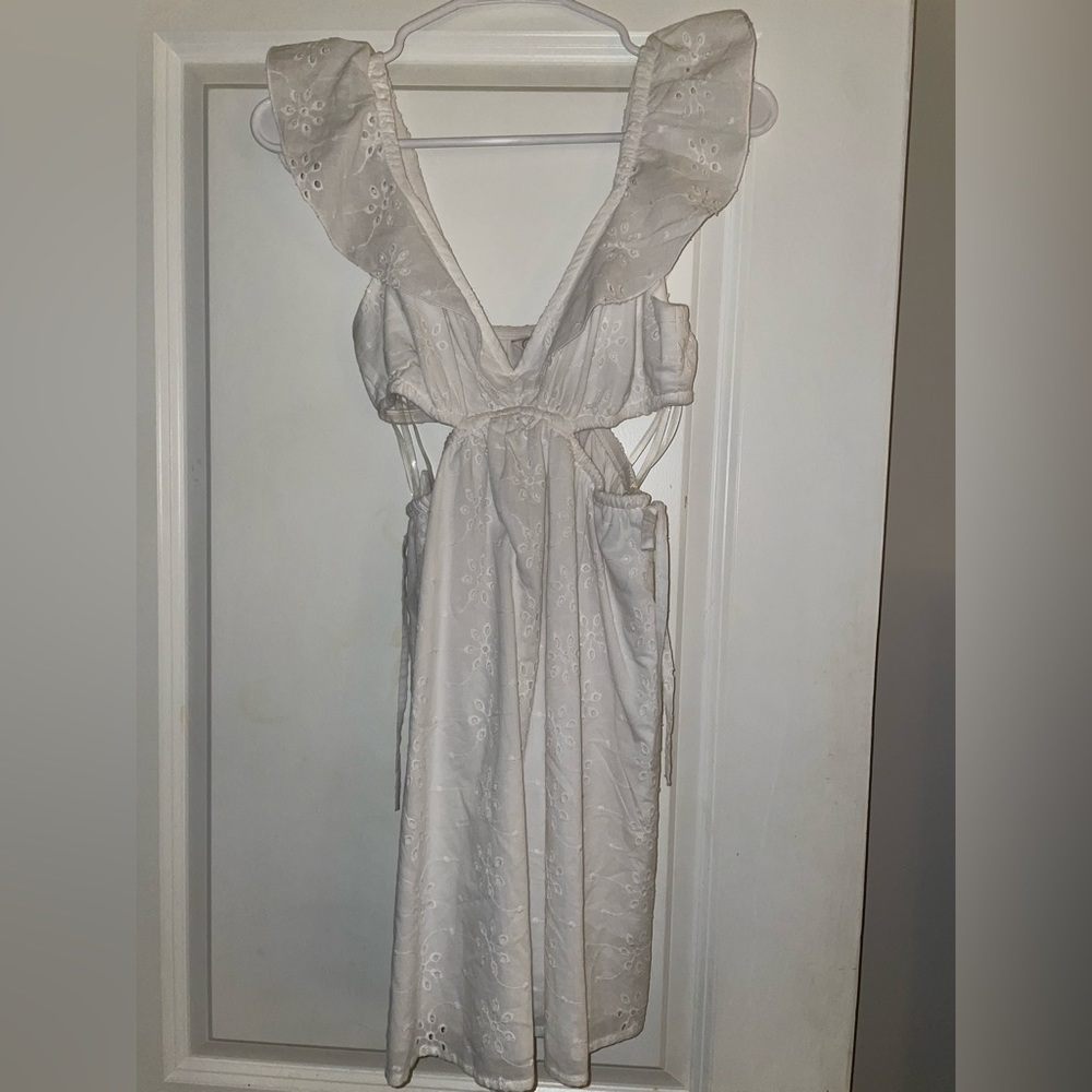 Cut-Out Eyelet mini dress